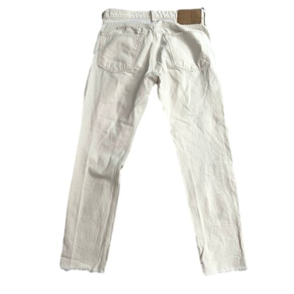 Rag & Bone White Rosa Mid Rise Boyfriend Fit Jeans Destroyed Knees size 26 waist - Picture 6 of 16